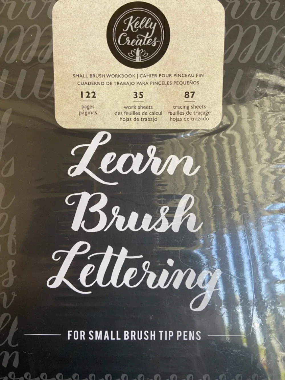 💜 American Crafts Kelly Creates Learn Brush Lettering Workbook NEW Small Brush